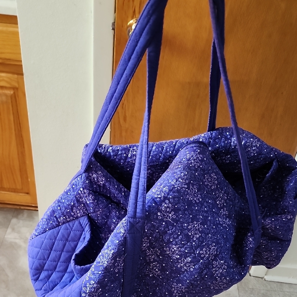 Quilted Blue Tote Bag